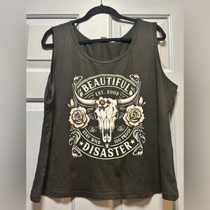 Graphic Tank Top - Black